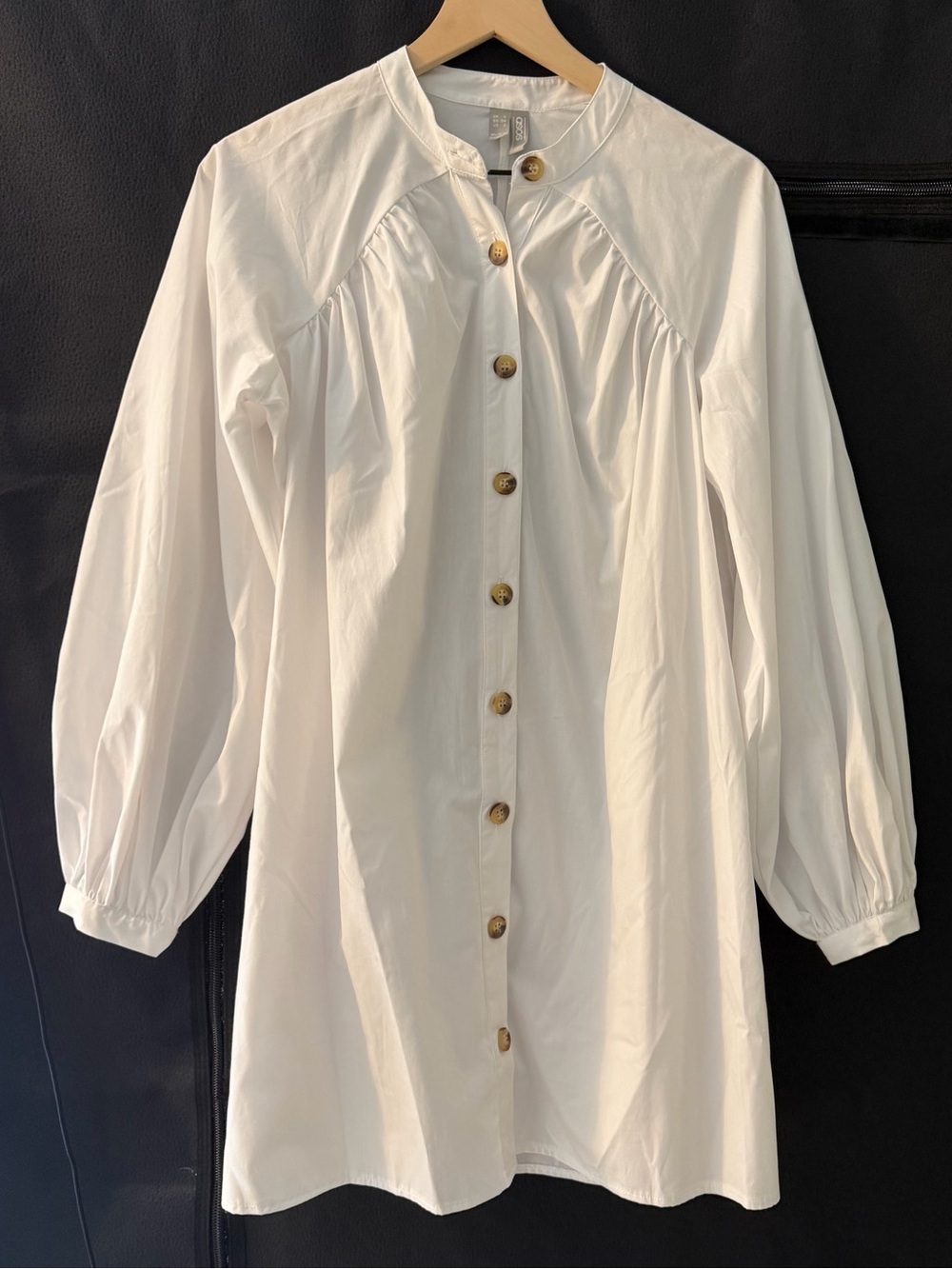 ASOS US 2 White Oversized Shirt Dress Button Front Lightweight